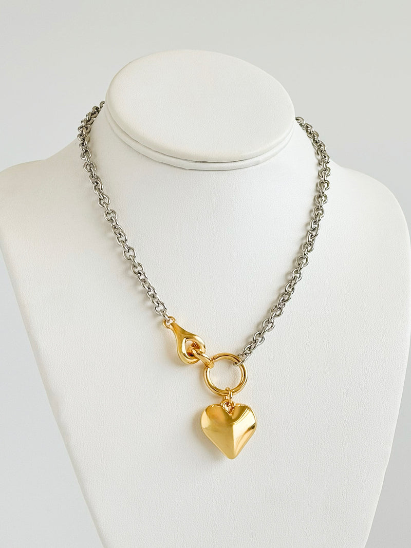 Heart of Gold Charm Necklace-230 Jewelry-NYW-Coastal Bloom Boutique, find the trendiest versions of the popular styles and looks Located in Indialantic, FL