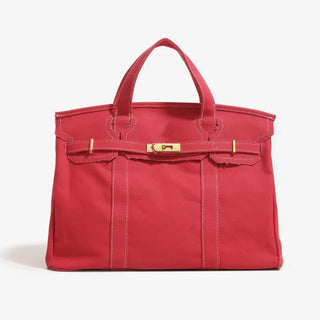 Canvas Carryall Tote Bag - Red