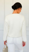 Che'rie Italian Cardigan-Ivory-150 Cardigans/Layers-Italianissimo-Coastal Bloom Boutique, find the trendiest versions of the popular styles and looks Located in Indialantic, FL