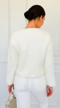 Che'rie Italian Cardigan-Ivory-150 Cardigans/Layers-Italianissimo-Coastal Bloom Boutique, find the trendiest versions of the popular styles and looks Located in Indialantic, FL