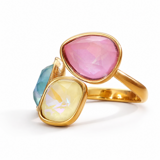 Pear & Double Cushion Ring - Pink