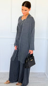 Triple Play 3 Pieces Italian Set- Dark Gray-210 Loungewear/Sets-Italianissimo-Coastal Bloom Boutique, find the trendiest versions of the popular styles and looks Located in Indialantic, FL