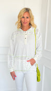 Lace Contrast Pullover-110 Long Sleeve Tops-Fantastic Fawn-Coastal Bloom Boutique, find the trendiest versions of the popular styles and looks Located in Indialantic, FL