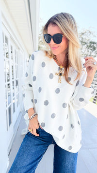 Shadow Dots Italian Milano Sweater-140 Sweaters-SORPRESA-Coastal Bloom Boutique, find the trendiest versions of the popular styles and looks Located in Indialantic, FL