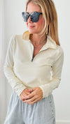 Back To It Crop Top - Cream-130 Long Sleeve Tops-HYFVE-Coastal Bloom Boutique, find the trendiest versions of the popular styles and looks Located in Indialantic, FL