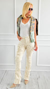 Pinched Stretch Cargo Pants-170 Bottoms-SMOKE RISE RED-Coastal Bloom Boutique, find the trendiest versions of the popular styles and looks Located in Indialantic, FL