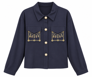 Charm Detail Pocket Italian Jacket- Navy