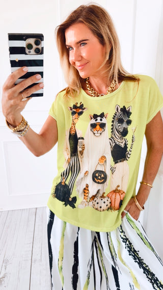 The Best Dressed Italian Graphic Aria Top- Green