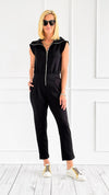 Effortless Edge Zip-Up Jumpsuit-200 Dresses/Jumpsuits/Rompers-White Birch-Coastal Bloom Boutique, find the trendiest versions of the popular styles and looks Located in Indialantic, FL