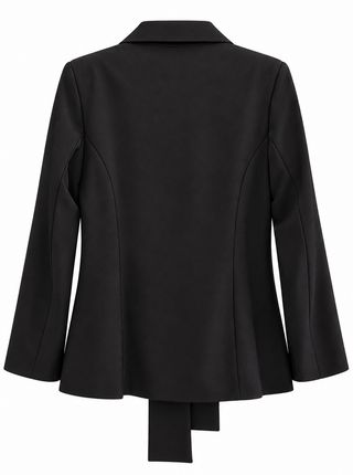 Rosette Lapel Italian Blazer- Black