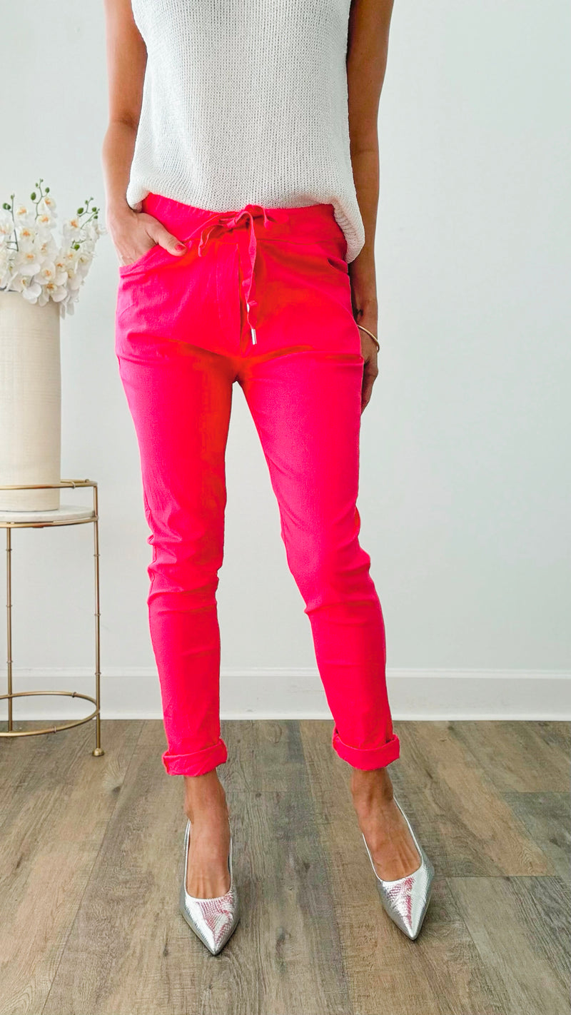 Love Endures Italian Jogger - Raspberry-180 Joggers-Italianissimo-Coastal Bloom Boutique, find the trendiest versions of the popular styles and looks Located in Indialantic, FL