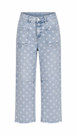 Polka Dot High Waist Wide Leg Jeans