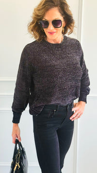 Cuddle Cloud Chenille Sweater-Black-140 Sweaters-Zenana-Coastal Bloom Boutique, find the trendiest versions of the popular styles and looks Located in Indialantic, FL