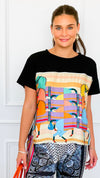 Gallop Parade Italian Top- Black-110 short Sleeve Top-K2-Coastal Bloom Boutique, find the trendiest versions of the popular styles and looks Located in Indialantic, FL