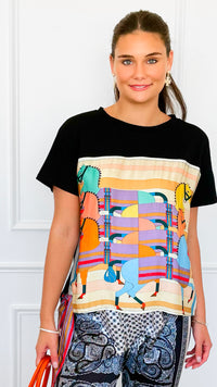 Gallop Parade Italian Top- Black-110 short Sleeve Top-K2-Coastal Bloom Boutique, find the trendiest versions of the popular styles and looks Located in Indialantic, FL
