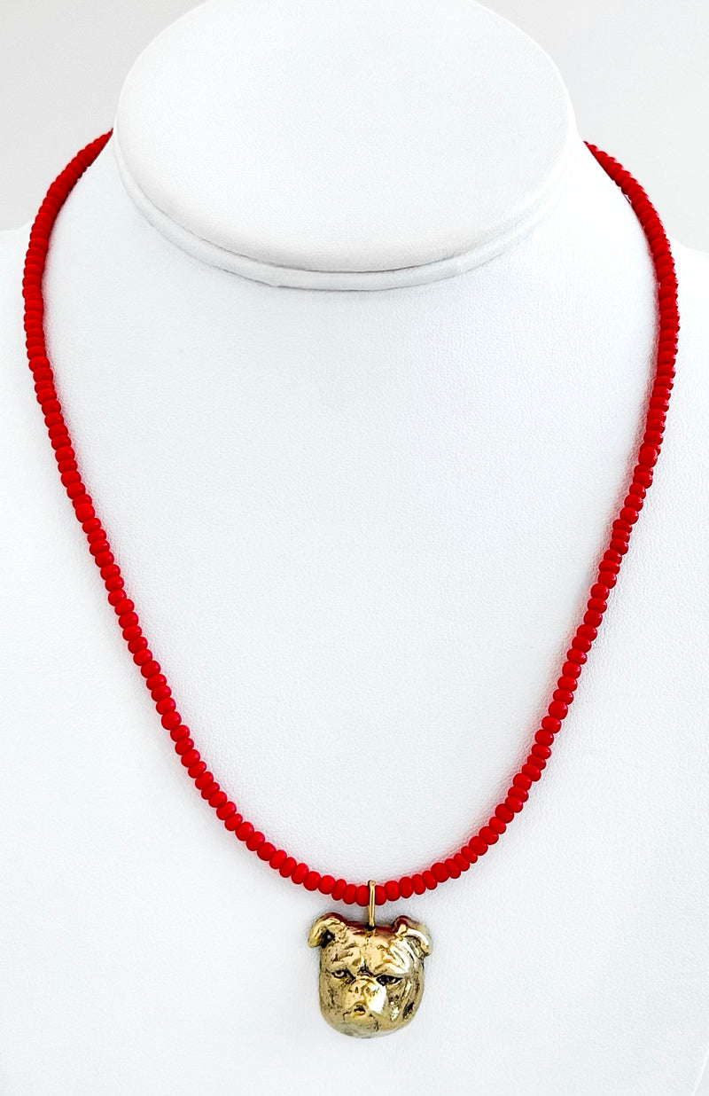 Bulldog Pendant Statement Necklace-230 Jewelry-YOCHI-Coastal Bloom Boutique, find the trendiest versions of the popular styles and looks Located in Indialantic, FL