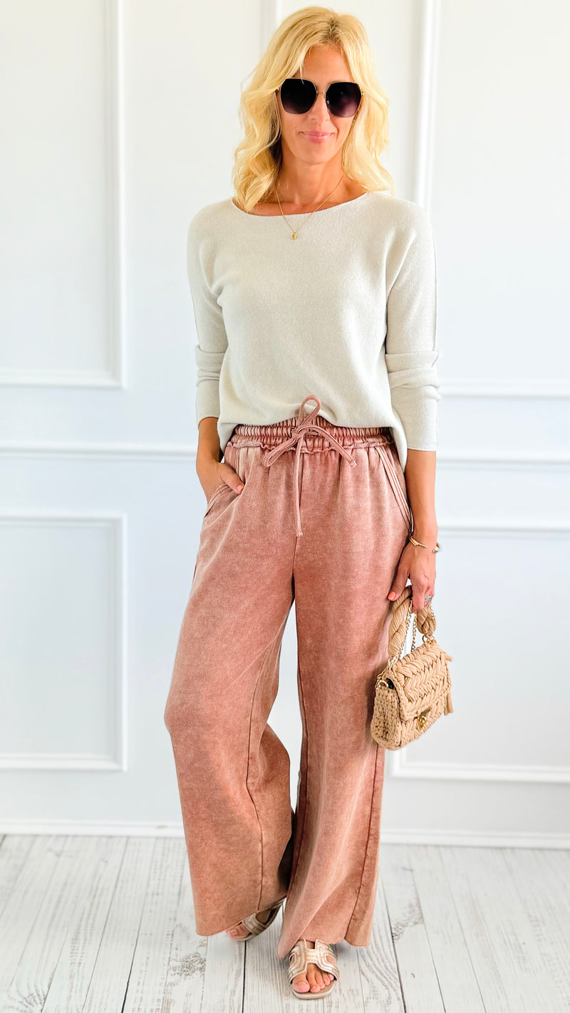 Daydream Lounge Pants - Rust-100 Pants-Zenana-Coastal Bloom Boutique, find the trendiest versions of the popular styles and looks Located in Indialantic, FL