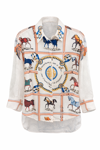 Horse Inspired Botton Down Italian Top