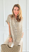 Velvet Whispers Button Down Top-110 Short Sleeve Tops-JODIFL-Coastal Bloom Boutique, find the trendiest versions of the popular styles and looks Located in Indialantic, FL
