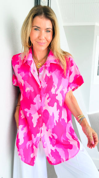 Casual Camo Italian Blouse