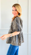 Leopard Babydoll Top-110 Short Sleeve Tops-Coastal Bloom-Coastal Bloom Boutique, find the trendiest versions of the popular styles and looks Located in Indialantic, FL