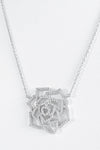 Sterling Silver CZ Chunky Flower Necklace-230 Jewelry-NYC-Coastal Bloom Boutique, find the trendiest versions of the popular styles and looks Located in Indialantic, FL