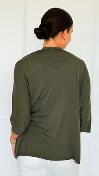 Sunday Italian Modal Cardigan- Olive-150 Cardigan Layers-Italianissimo-Coastal Bloom Boutique, find the trendiest versions of the popular styles and looks Located in Indialantic, FL