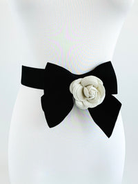 Vintage Bow Rose Belt - Black-260 Other Accessories-H&D-Coastal Bloom Boutique, find the trendiest versions of the popular styles and looks Located in Indialantic, FL