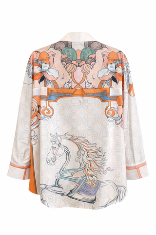 Horse Inspired Botton Down Italian Top