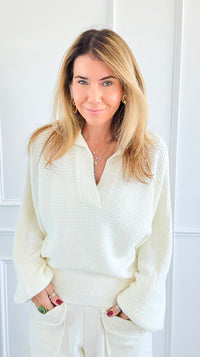 Cloud Nine Knit Sweater - Cream-140 Sweaters-Promesa-Coastal Bloom Boutique, find the trendiest versions of the popular styles and looks Located in Indialantic, FL