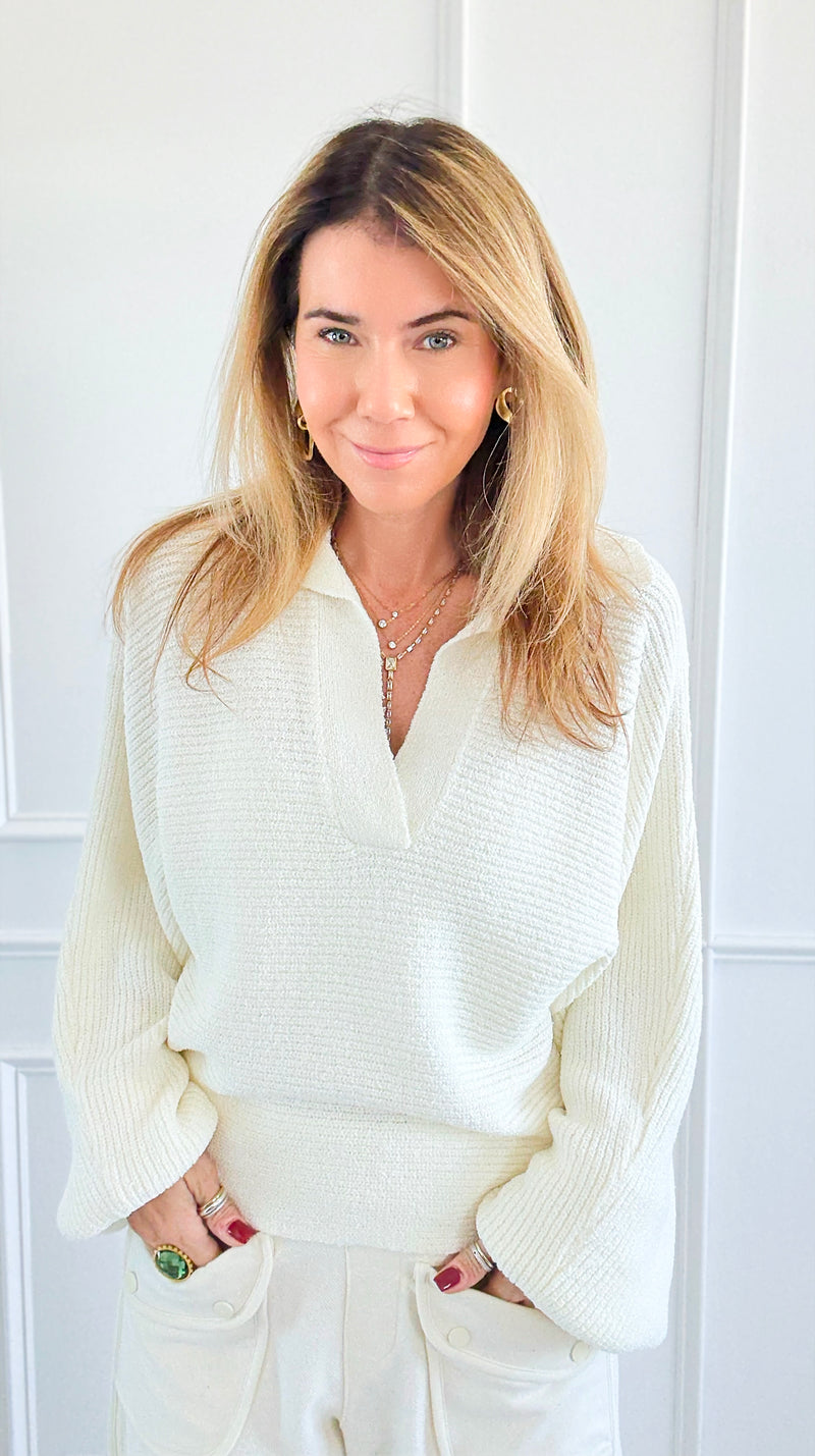 Cloud Nine Knit Sweater - Cream-140 Sweaters-Promesa-Coastal Bloom Boutique, find the trendiest versions of the popular styles and looks Located in Indialantic, FL