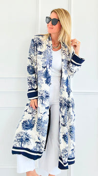 Adorable Italian Long Jacket- Navy-160 Jackets-K2-Coastal Bloom Boutique, find the trendiest versions of the popular styles and looks Located in Indialantic, FL