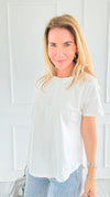 Laidback Luxe Short Sleeve Top-110 Short Sleeve Tops-Blu Pepper-Coastal Bloom Boutique, find the trendiest versions of the popular styles and looks Located in Indialantic, FL