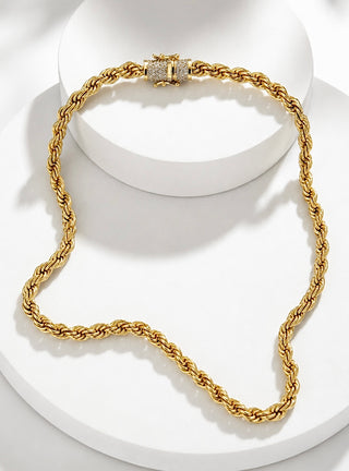 Micropave Clasp Twisted Necklace