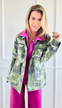 Forest Edge Utility Jacket-160 Jackets-mystree-Coastal Bloom Boutique, find the trendiest versions of the popular styles and looks Located in Indialantic, FL