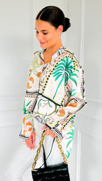 Tropical Vibes Italian Blouse-110 Long Sleeve Tops-SORPRESA-Coastal Bloom Boutique, find the trendiest versions of the popular styles and looks Located in Indialantic, FL