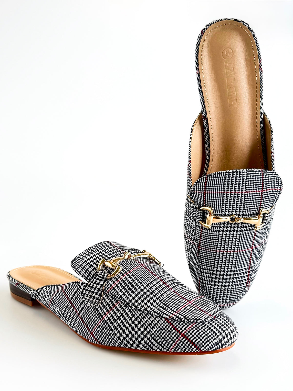 Heritage Glam Plaid Mule Loafers-250 Shoes-SAIGE LLC-Coastal Bloom Boutique, find the trendiest versions of the popular styles and looks Located in Indialantic, FL