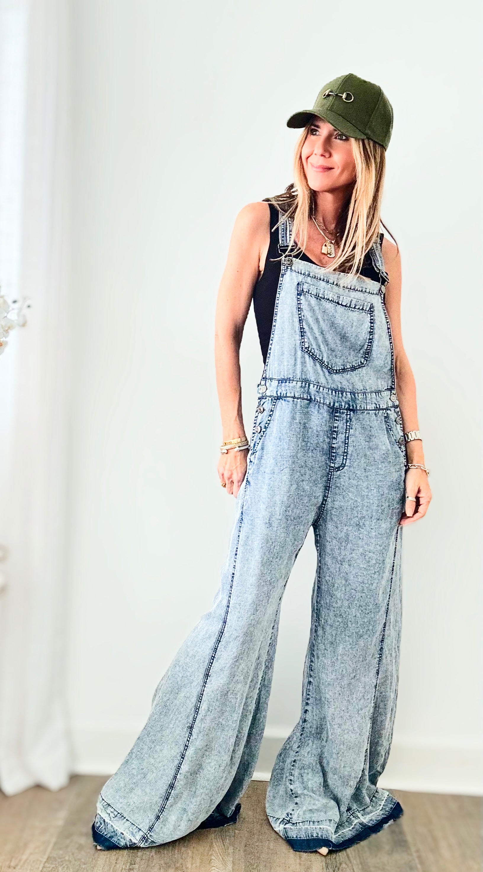 Fabulous in Flare Acid Wash Jumpsuit-200 Dresses/Jumpsuits/Rompers-ee:some-Coastal Bloom Boutique, find the trendiest versions of the popular styles and looks Located in Indialantic, FL