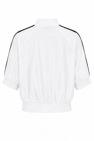 Varsity Lane Zip Italian Jacket- White