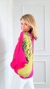 Pre Auth - Greenmas Italian St Tropez Knit- Fuchsia-140 Sweaters-Italianissimo-Coastal Bloom Boutique, find the trendiest versions of the popular styles and looks Located in Indialantic, FL