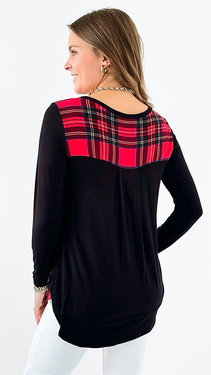 Plaid Charm Button-Up Top-110 Long Sleeve Tops-a.gain-Coastal Bloom Boutique, find the trendiest versions of the popular styles and looks Located in Indialantic, FL