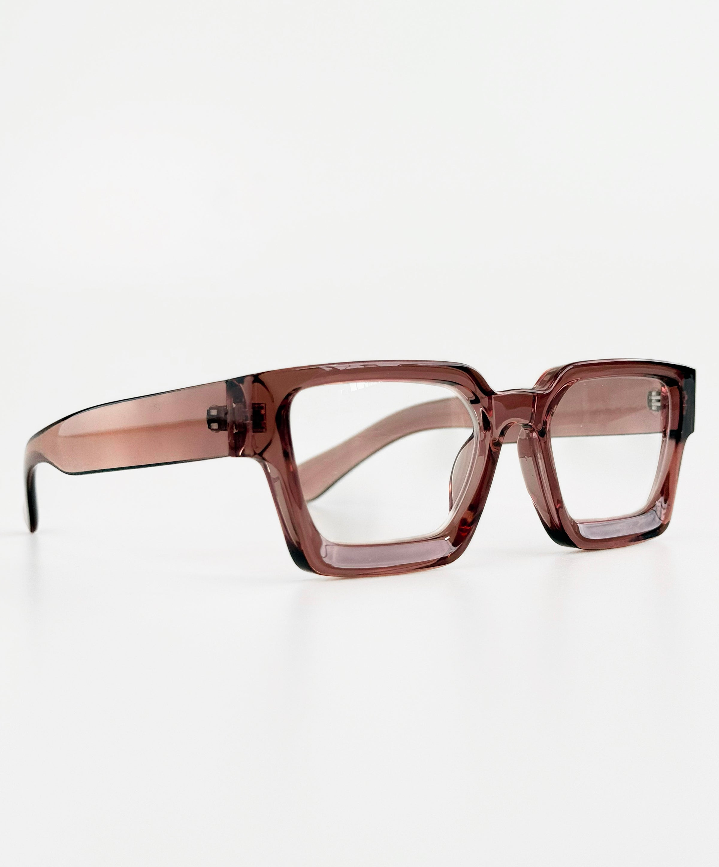 Ultra Edge Square Glasses-Rose Lucite-260 Other Accessories-Creative Group-Coastal Bloom Boutique, find the trendiest versions of the popular styles and looks Located in Indialantic, FL