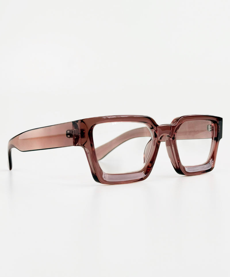 Ultra Edge Square Glasses-Rose Lucite-260 Other Accessories-Creative Group-Coastal Bloom Boutique, find the trendiest versions of the popular styles and looks Located in Indialantic, FL