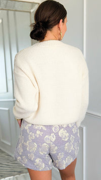 Moonlit Garden Pleated Shorts - Lt. Grey-170 Bottoms-Umgee-Coastal Bloom Boutique, find the trendiest versions of the popular styles and looks Located in Indialantic, FL