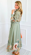 Botanic Cascade Maxi Shirt Dress-200 Dresses/Jumpsuits/Rompers-Rokoko-Coastal Bloom Boutique, find the trendiest versions of the popular styles and looks Located in Indialantic, FL