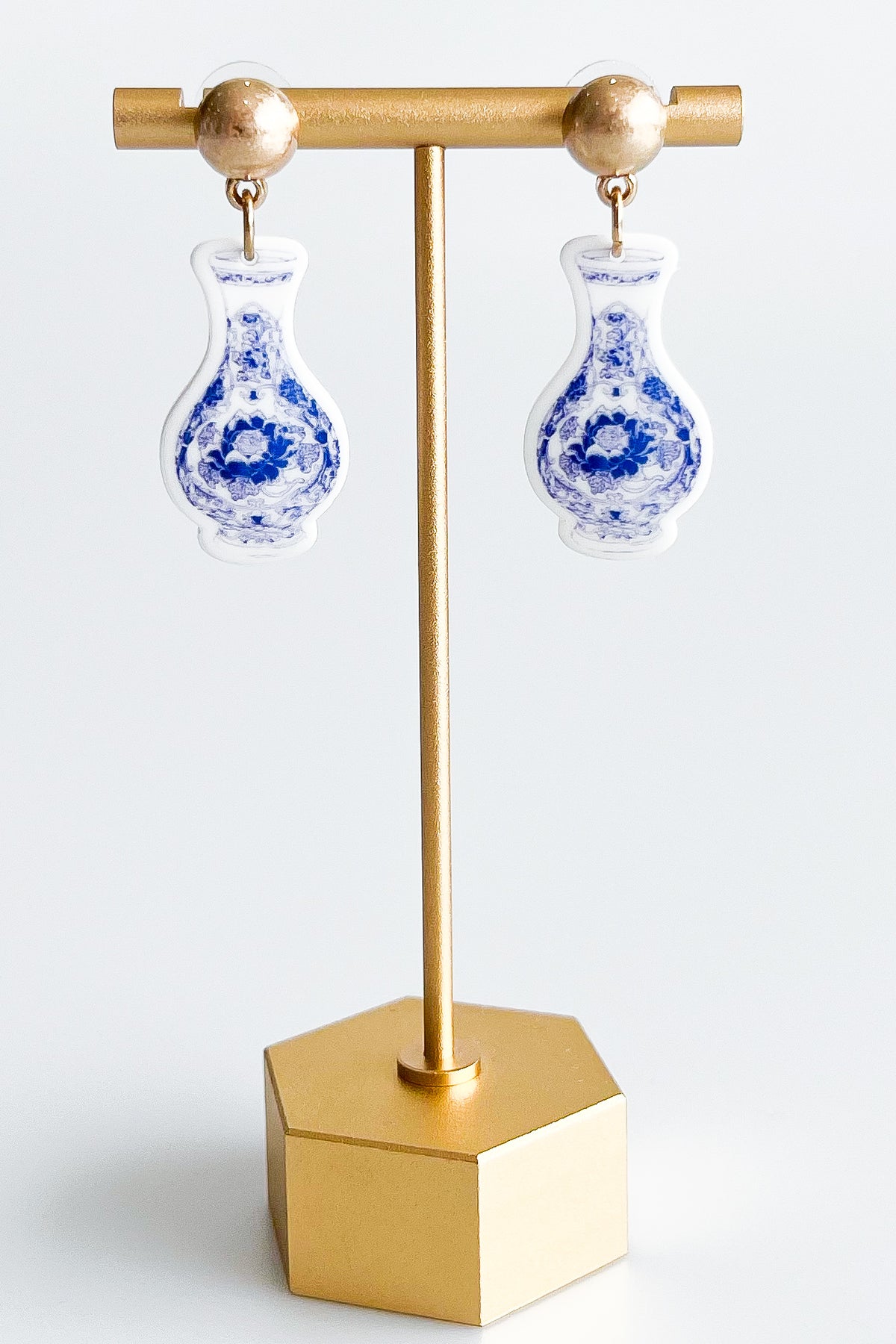 Floral Vase Drop Earrings-230 Jewelry-Golden Stella-Coastal Bloom Boutique, find the trendiest versions of the popular styles and looks Located in Indialantic, FL
