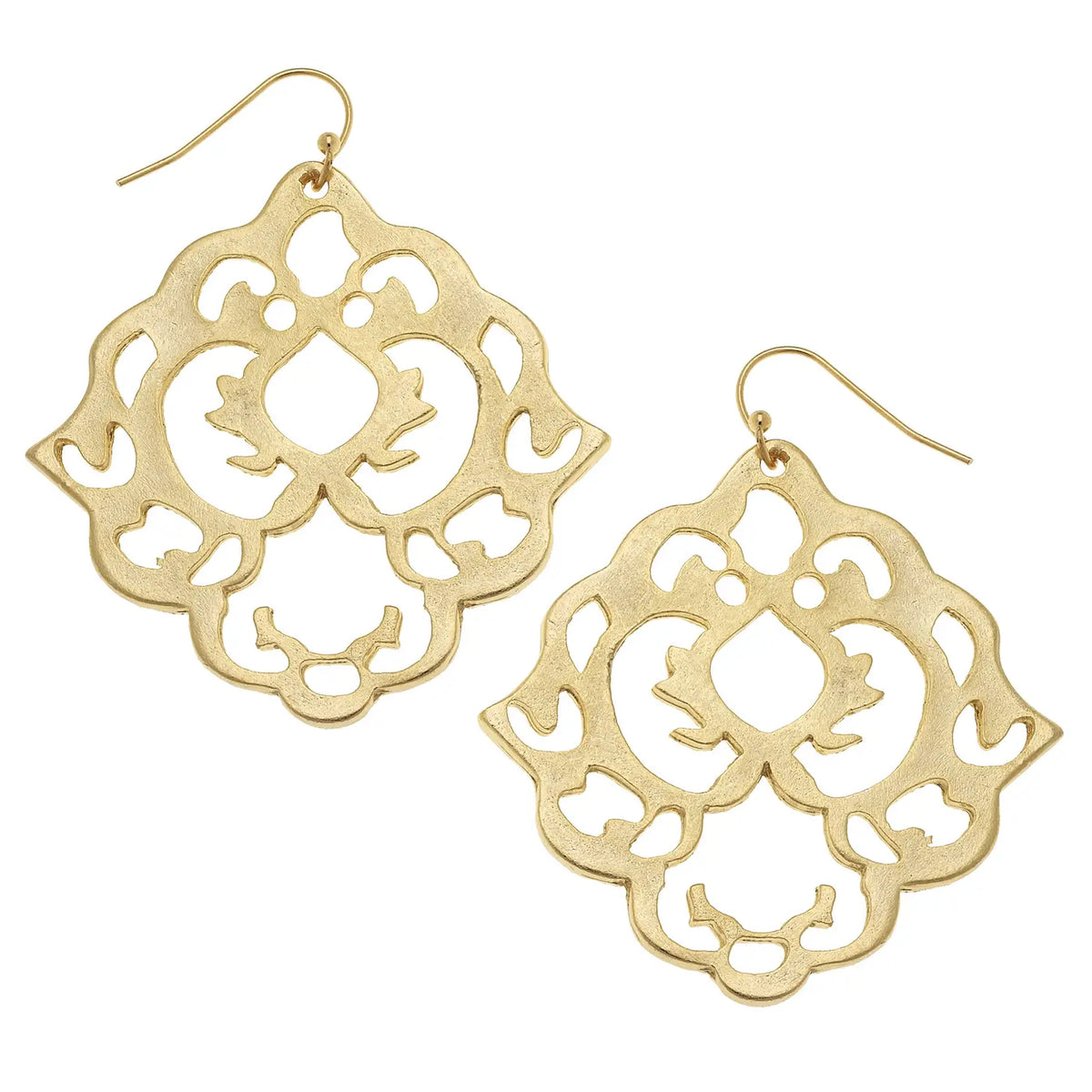 Gold Filigree Lotus Earrings - Susan Shaw-230 Jewelry-SUSAN SHAW-Coastal Bloom Boutique, find the trendiest versions of the popular styles and looks Located in Indialantic, FL