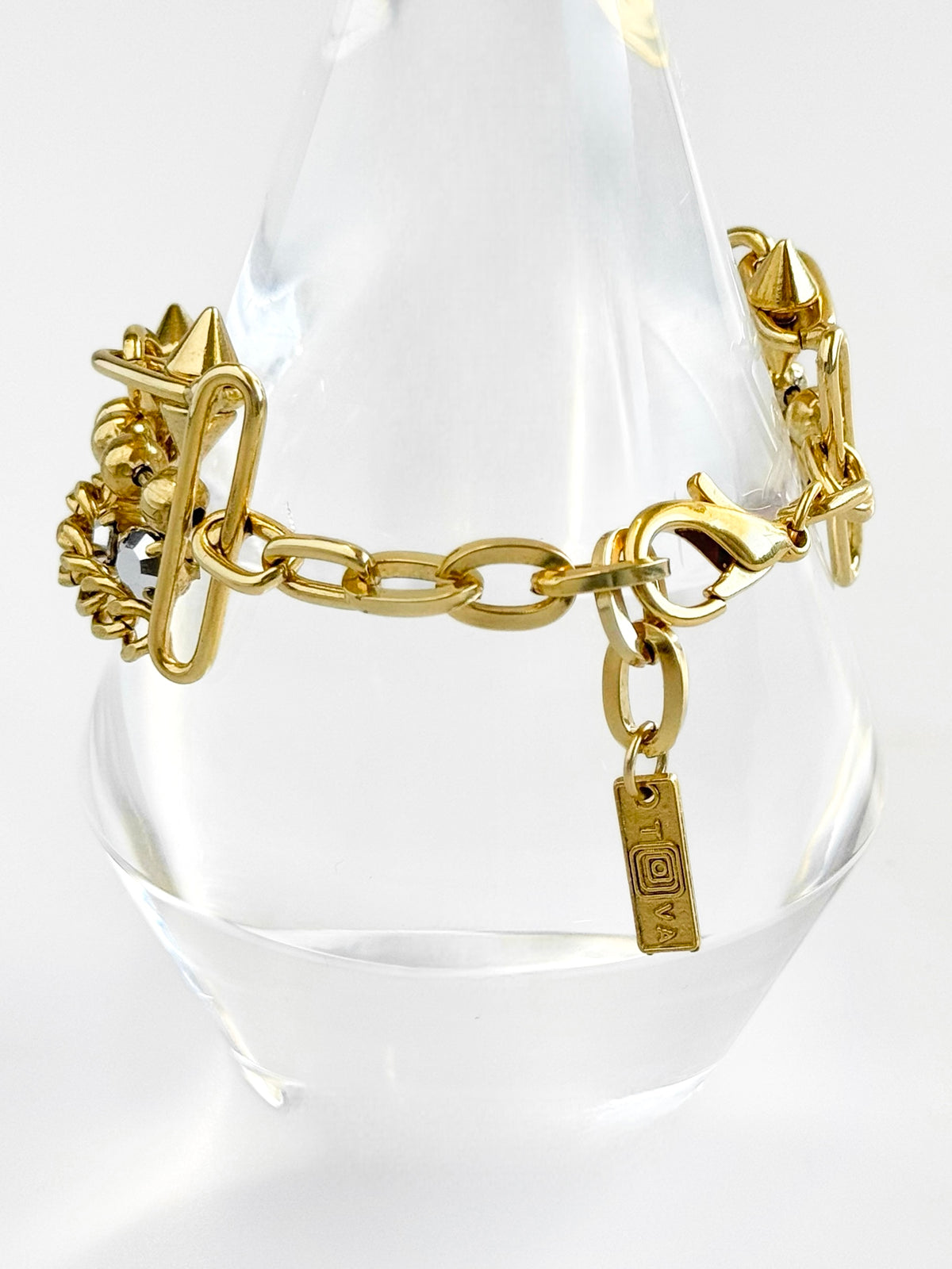 Mixed Message Spike Bracelet-230 Jewelry-TOVA-Coastal Bloom Boutique, find the trendiest versions of the popular styles and looks Located in Indialantic, FL