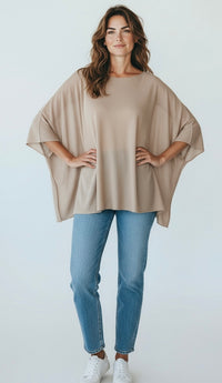 Ease Move Italian Top- Beige-110 Short Sleeve Tops-Aute-Coastal Bloom Boutique, find the trendiest versions of the popular styles and looks Located in Indialantic, FL