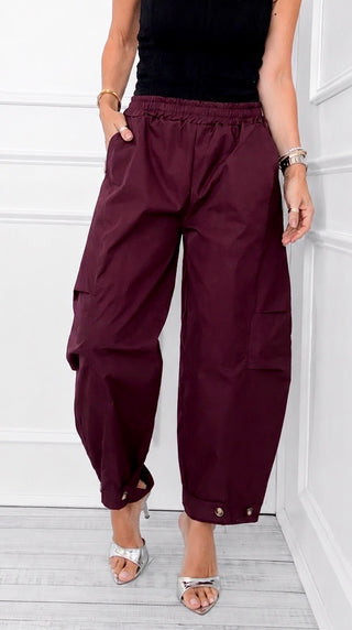 Modern Adjustable Italian Pant- Wine